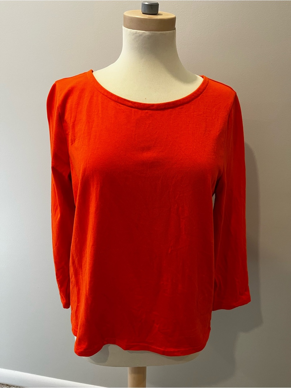 J. Crew Scoop Neck Long Sleeve Top - Bright Orange